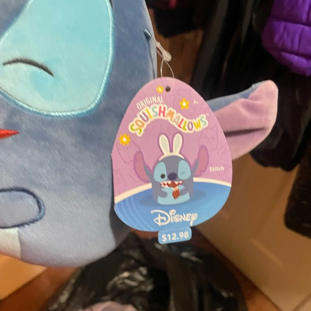 Easter Squishmallow Disney Stitch Eating Chocolate Bunny Wearing Bunny Ears